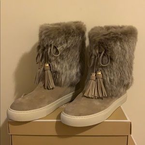 Tory Burch Anjelica Rabbit Fur Shearling Boots
